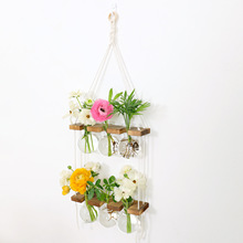 创意水培植物挂墙玻璃花瓶悬挂园艺墙面装饰插花壁挂水养植物花器