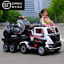 貝多奇卡車頭可坐人兒童電動車四輪汽車遙控寶寶玩具車半掛大貨車