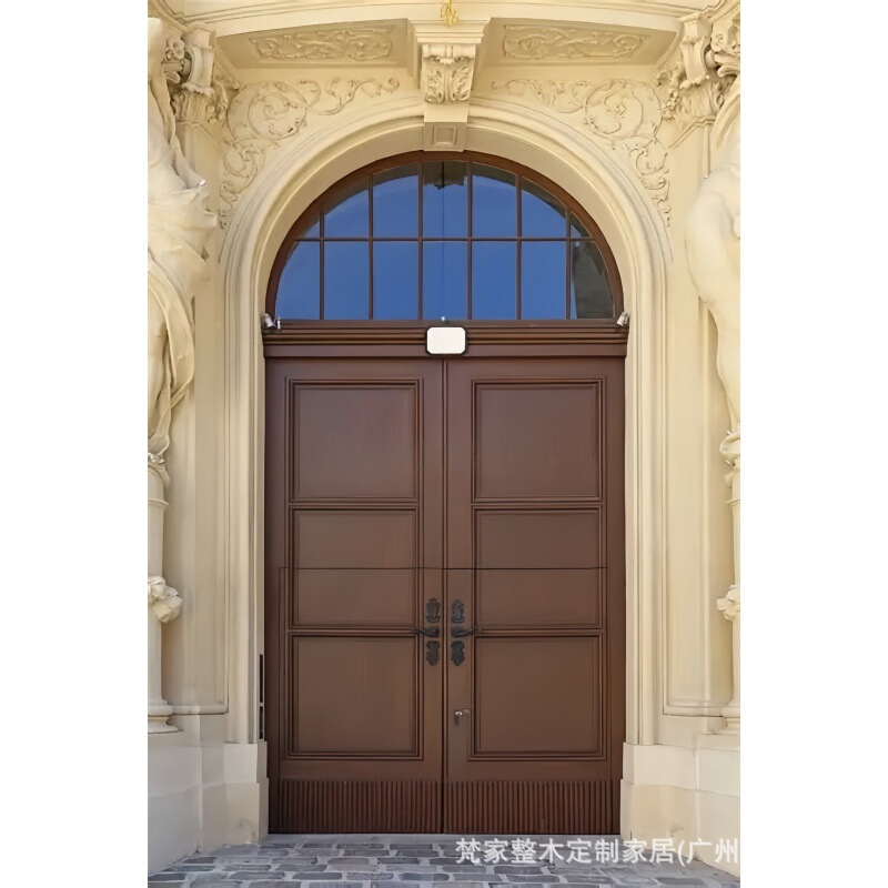 Arc-Shaped Arch Retro Old Elm Entrance Door B&B Hotel Decorative Door Cafe Old Solid Wood Entrance Door