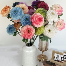 新款3龙鲤牡丹婚庆婚礼花排路引插花装饰仿真花派对花卉造景