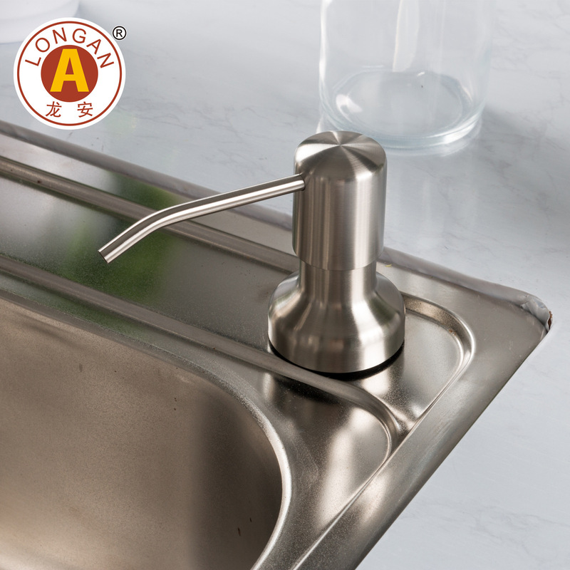 Factory custom kitchen sink sink soap dispenser wire drawing soap liquid bottle stainless steel 304 sink soap dispenser