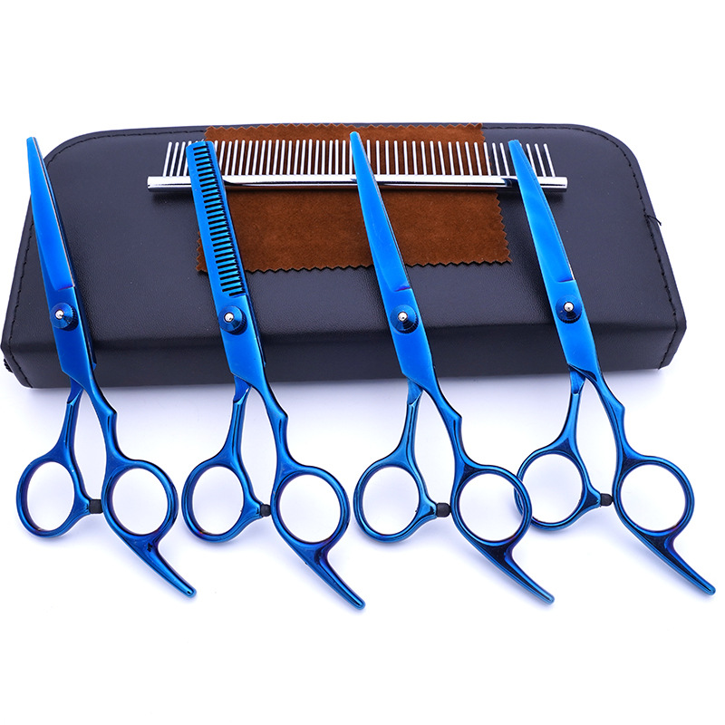 Directo de fábrica de acero inoxidable tijeras para mascotas perro belleza especial tijeras de corte de pelo Teddy corte de pelo traje