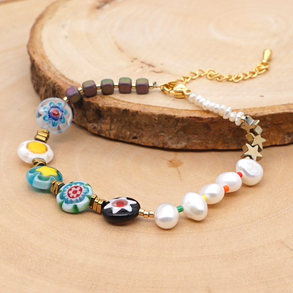 Bohemian Pearl Glass Bead Bracelet display picture 3