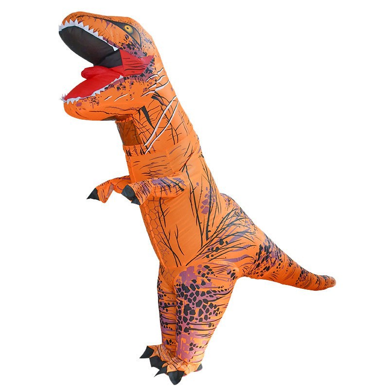 Amazon explosión impresa inflatable T-Rex disfraz Halloween multicolor T-Rex disfraz de fiesta disfraz de muñeca