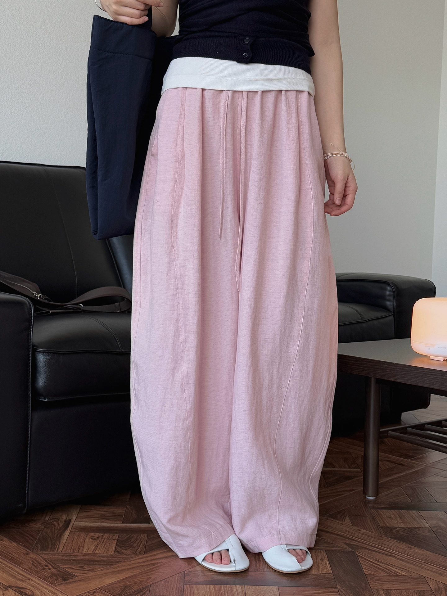 Summer New Japanese Style Simple Air-feeling Linen Casual Pants for Summer Three-dimensional Profile Slimming Casual Pants for Women