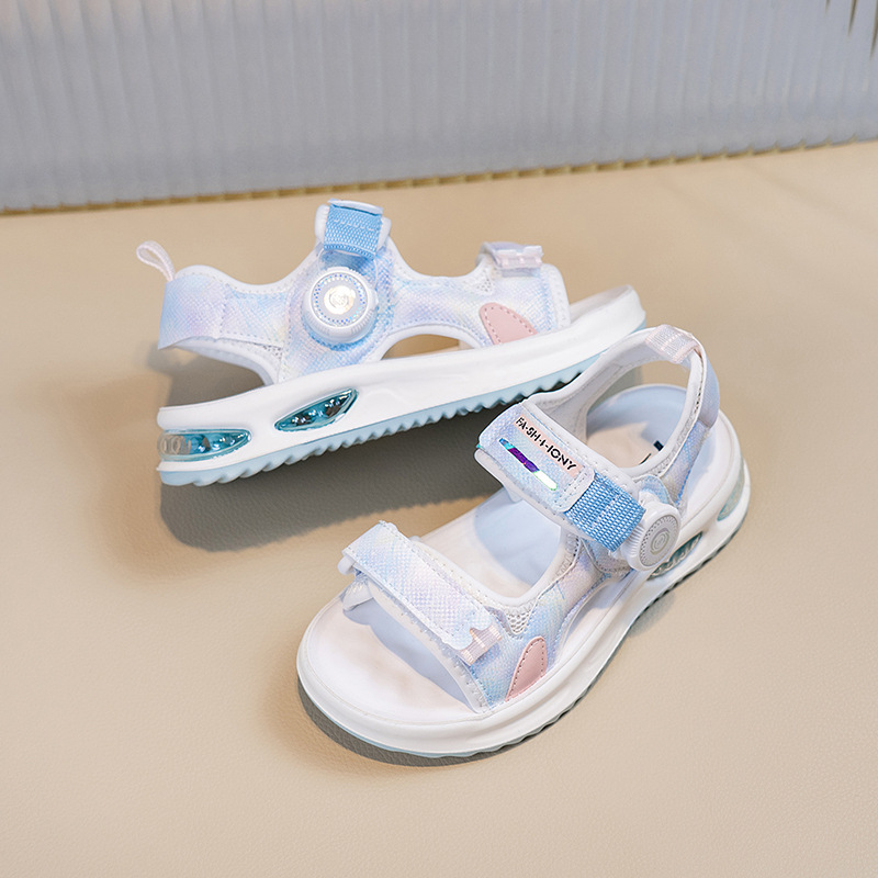 Zapatos casuales de moda para niñas versátiles 2026 verano nuevos niños huecos zapatos de princesa de dedo abierto zapatos de playa suaves image 7