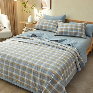 Brand New Cotton Summer Cool Quilt Summer Quilt Four-Piece Air-Conditioned Quilt Thin Summer Quilt Single and Double Summer Machine Washable Batch