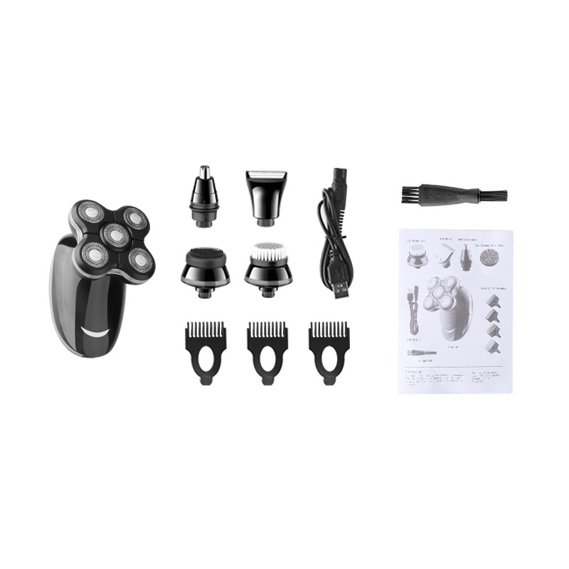 Kemei KM-1111 de lavado de cuerpo completo multifuncional corte de pelo afeitado nariz limpieza del cabello USB multifuncional máquina de afeitar