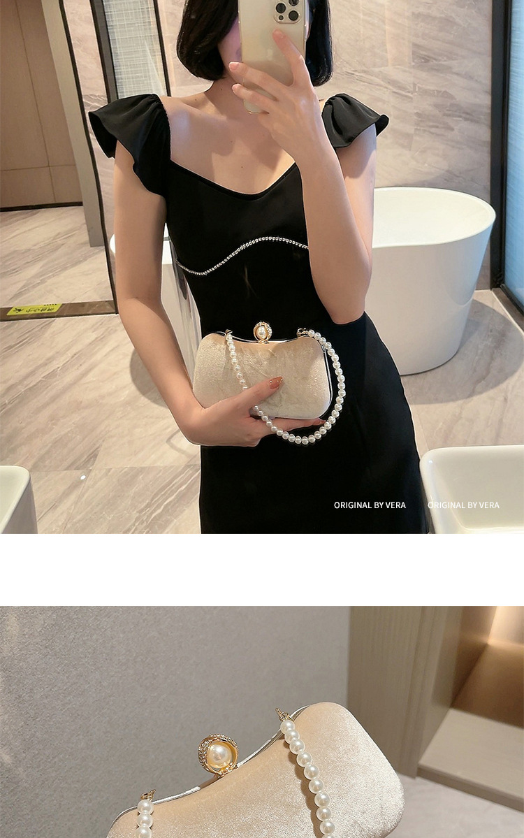 名媛晚宴手拿包女宴会小包包搭配礼服的包手提珍珠包复古旗袍包-阿里巴巴