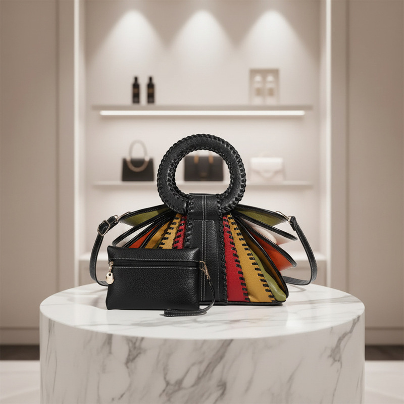 Cross-Border Fashion Color-Blocking Women's Bag, Large Capacity European and American Style Handbag, High-Quality Hot-Selling Ladies Handbag from Guangzhou Cross-Border Fashion Color-Blocking Women's Bag, Large Capacity European and American Style Handbag, High-Quality Hot-Selling Ladies Handbag from Guangzhou