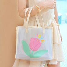 包包女夏季果冻沙滩包透明手拎包PVC收纳包高颜值便携手提单肩包