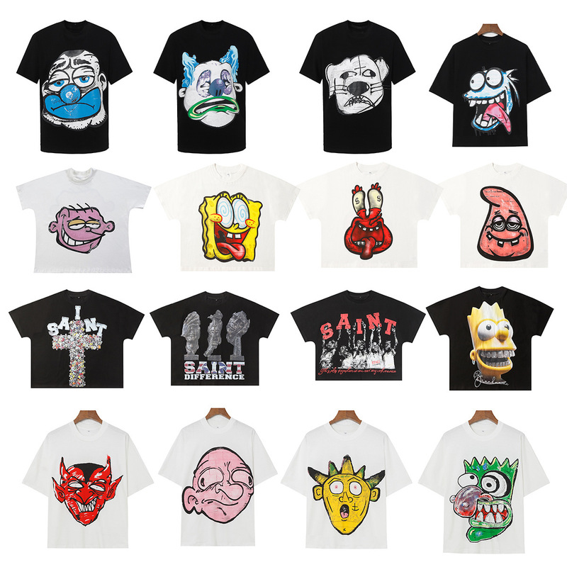 Cross-border wholesale Billionaire studio TShirt hand-painted printed casual loose short-sleeved T-shirt for men and women
