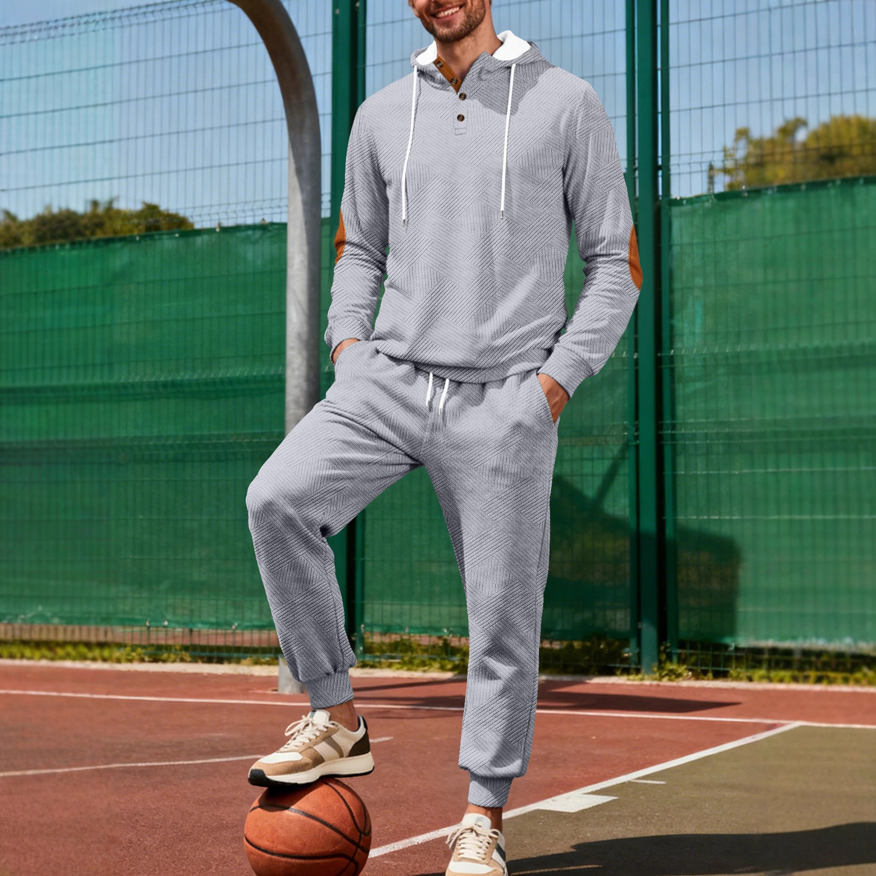 Nuevo transfronterizo Europa y América Amazon TK nuevo otoño y invierno hombre manga larga suelta casualidad con capuchón pull-out suit