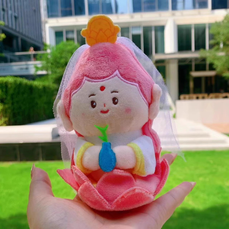 云冈石窟莲花佛小伴玩偶山西大同文创纪念品车饰挂件合掌辫子小佛|undefined