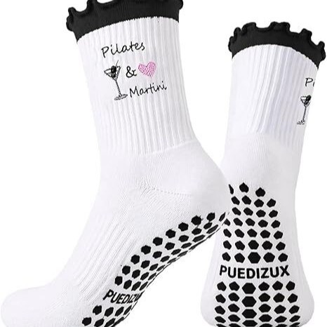 Wholesale Factory Women's Cute Pilates Socks with Grip, Crew Yoga Socks with Ruffled Cuffs and Embroidered Patterns Wholesale Factory Women's Cute Pilates Socks with Grip, Crew Yoga Socks with Ruffled Cuffs and Embroidered Patterns