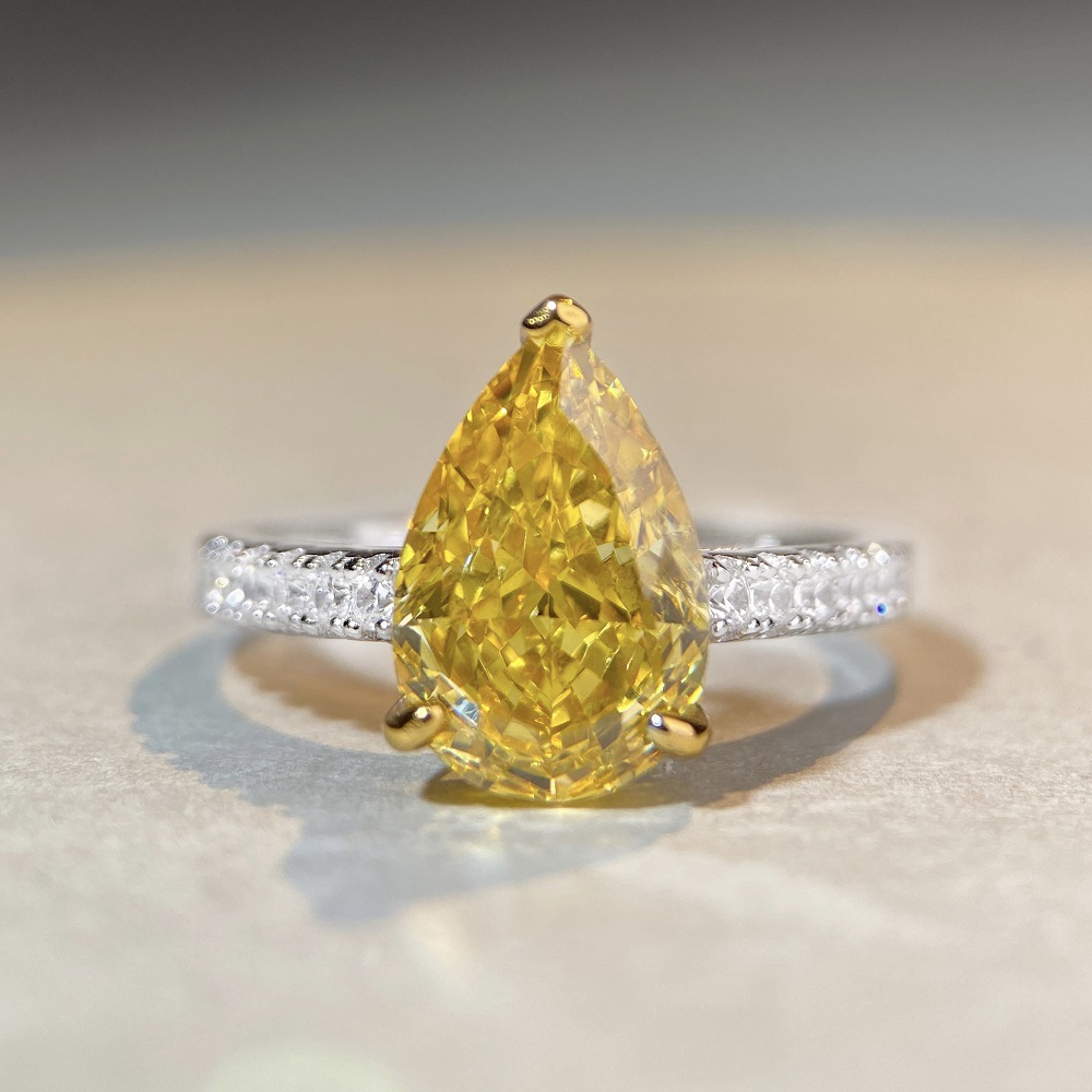 Fashion Water Droplets Sterling Silver Irregular Plating Rhinestones Rings 1 Piece