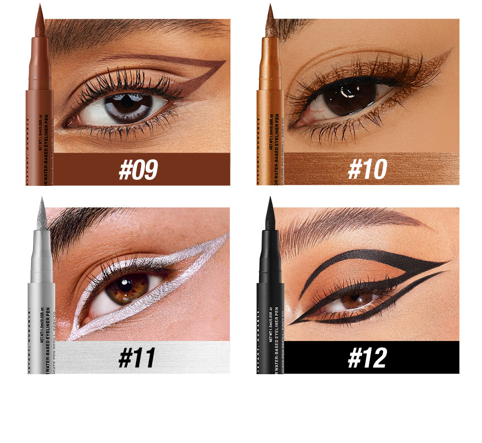 LANGMANNI Liquid Twelve-color Eyeliner Pen Set Matte Quick-Drying fang Smudge Eyeliner Liquid Pen undefined