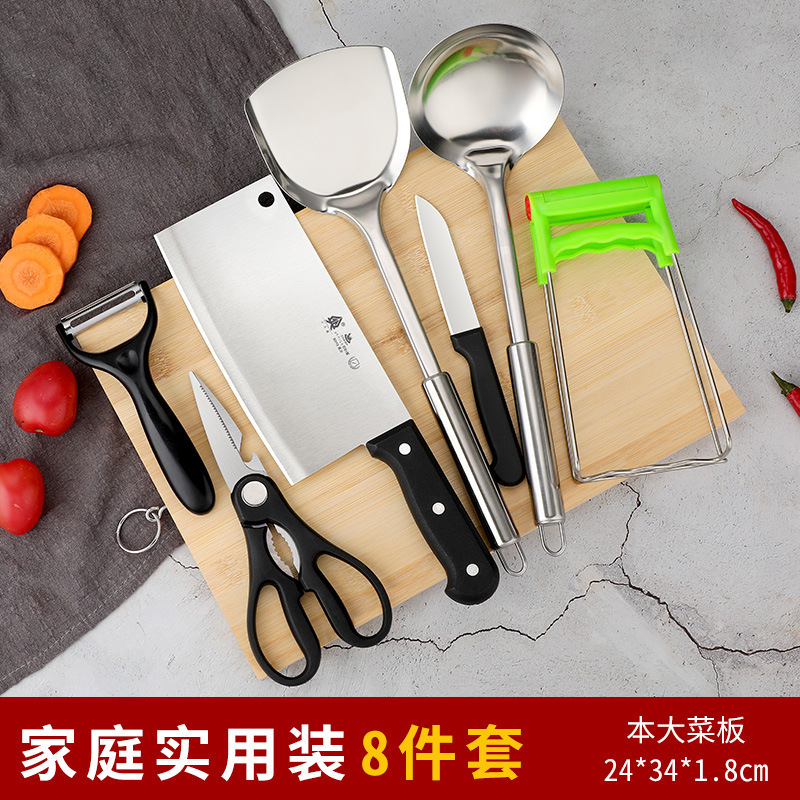 Kit de cuchillo de cocina doméstica cortar cuchillo de corte de cocina Yangjiang tres piezas set de cuchillos de bambú moldeo por inyección sin