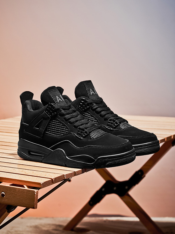 Putian Nike Official Aj4 Air-Cushioned Basketball Shoes for Men and Women, Outdoor Aj High Version Jordan 4 Sports Couple Running Shoes