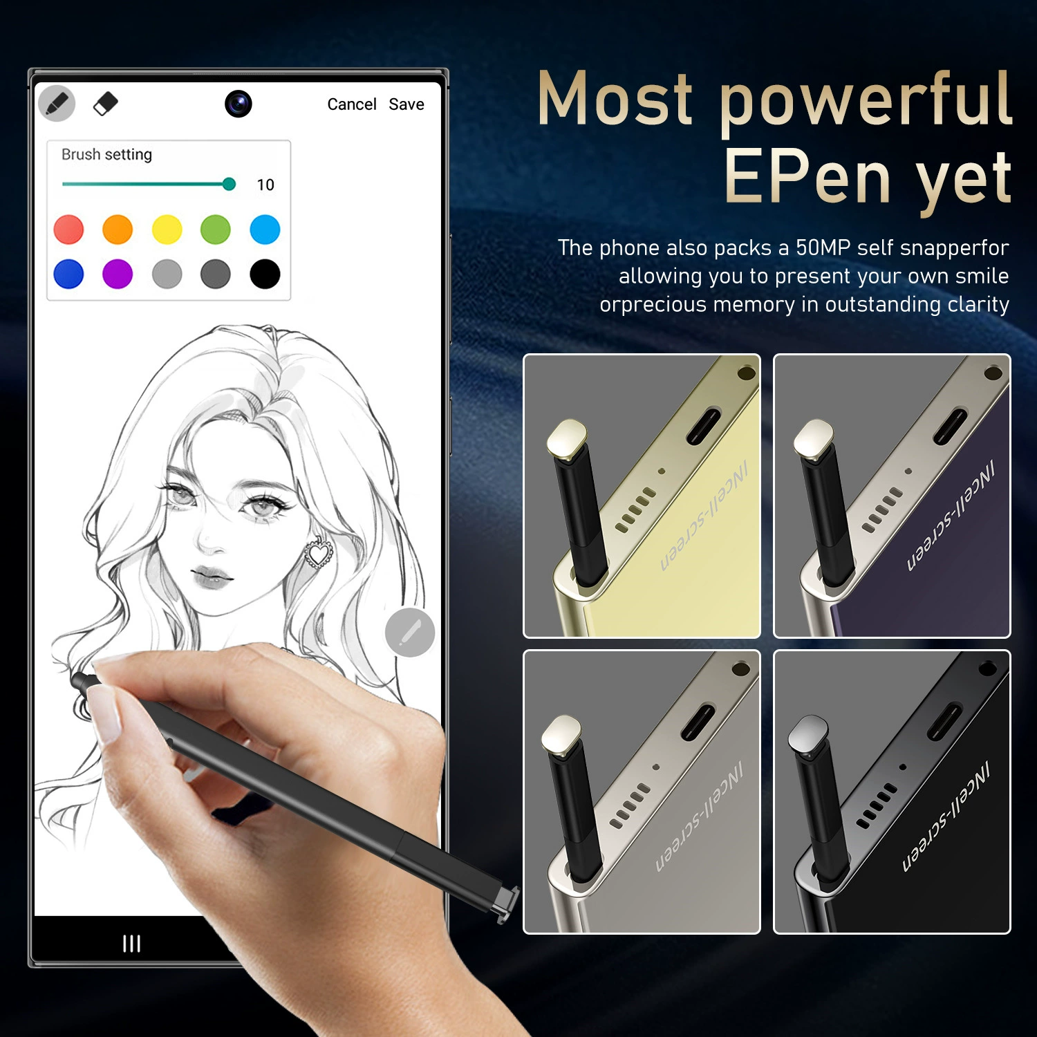 Умный телефон S24 Ultra Android, 16 ГБ + 1 ТБ, встроенная ручка, 7,3" дисплей (регулятивные версии)