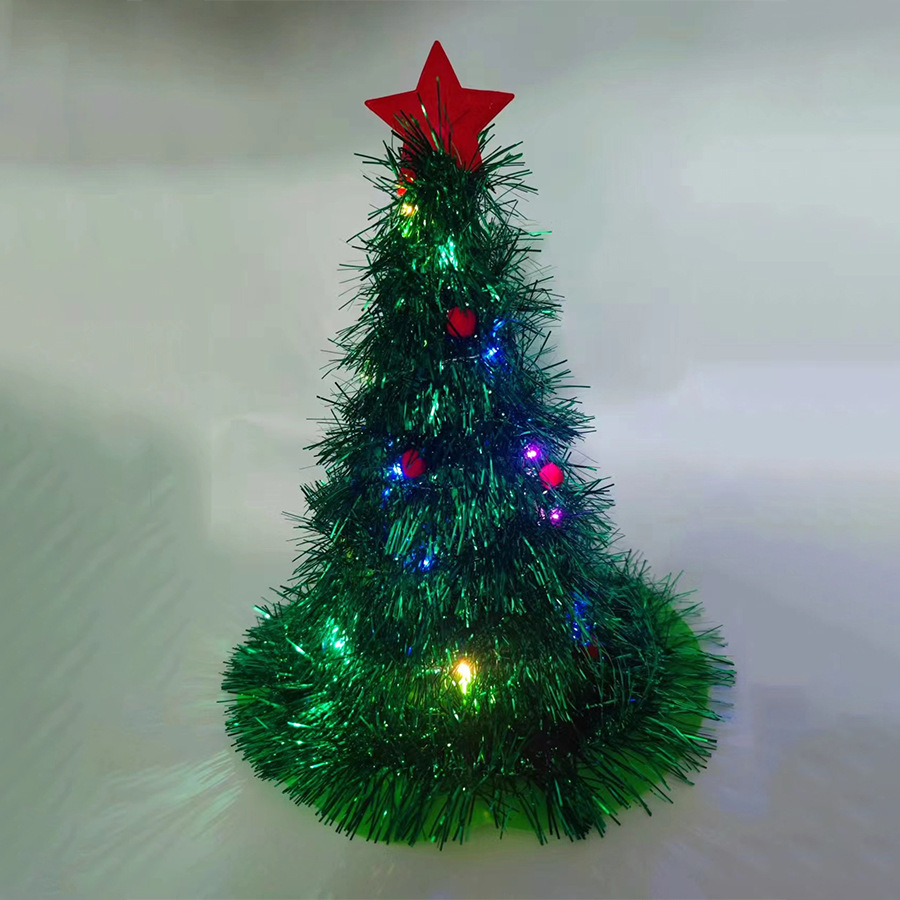 Navidad Sombrero del árbol de Navidad verde cebolla seda Sombrero de Navidad columpio mágico verde madder lana raya Sombrero de Navidad