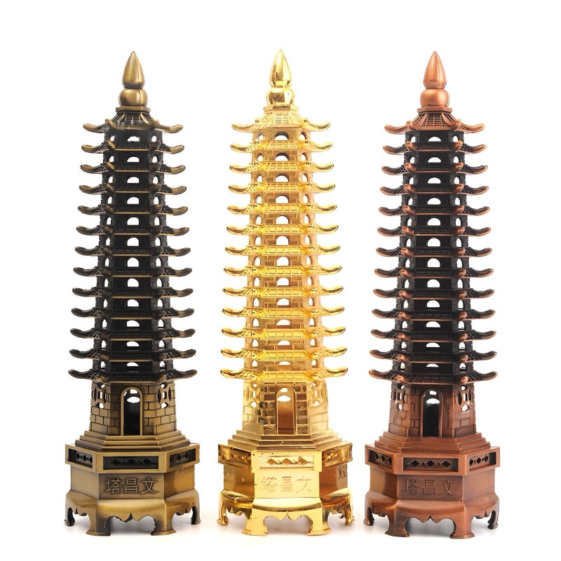 Nine-Story Wenchang Tower Ornament for Office Decoration, Children's Birthday Celebration, Study Room, Living Room, Thirteen-Story Pagoda Craft