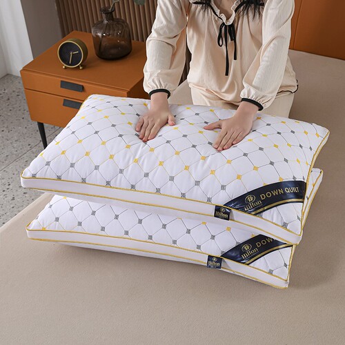 Hotel Pillow Pair of Downy Velvet High Elasticity Pillow Core Household Adult Single Person Neck Support Pillow Aid Sleep Pillow Core 