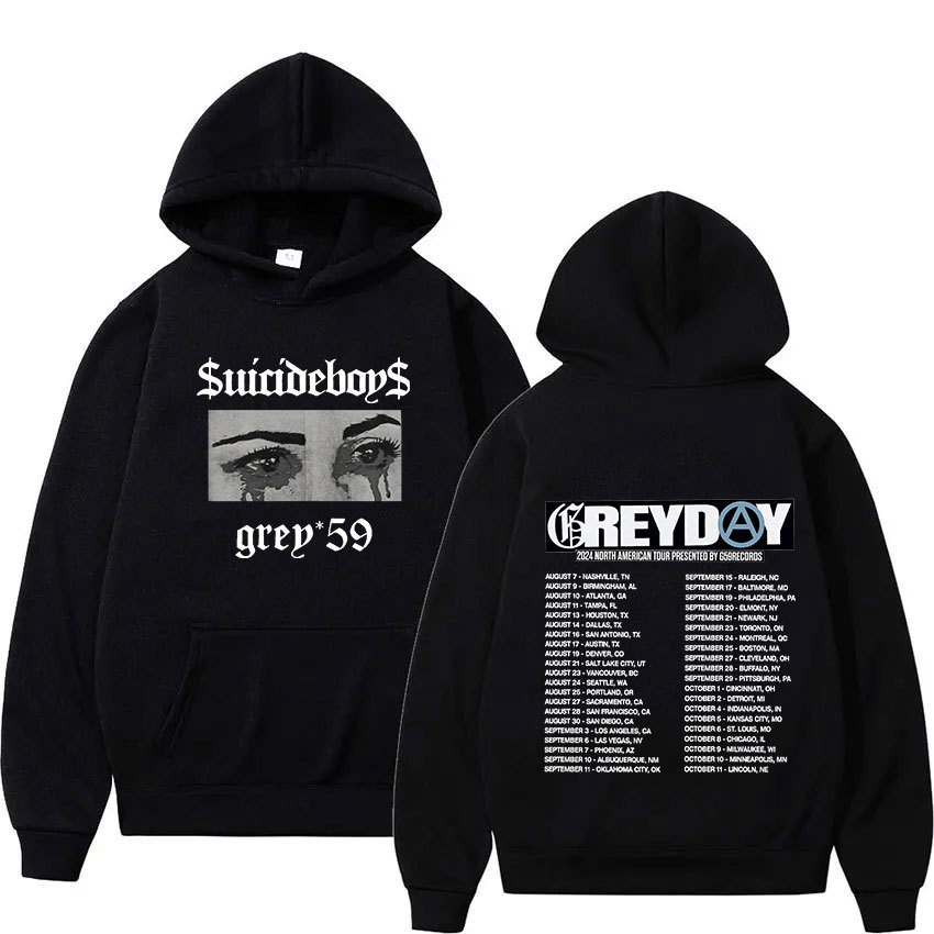 2024 Suicideboys Grey Day G59 Graphic Hoodie Men Hip Hop Ret
