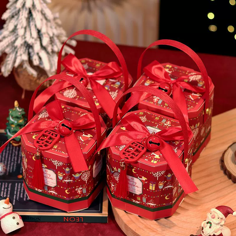 Сочельник Apple Подарочная коробка Рождественская подарочная сумка Детская сумка Конфеты Конфеты Упаковка Коробка Портативная небольшая подарочная коробка