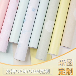 定制墙纸自粘防水卧室温馨装饰墙贴贴纸少女心房间卡通印花壁纸墙