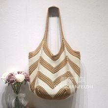 编织网兜双肩包包女大容量2025新款镂空针织松弛感海边度假小背包