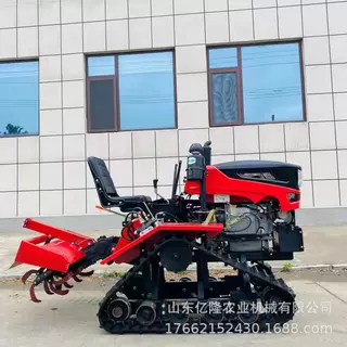 履带式旋耕式耕田机 座驾式履带拖拉机 苗圃小型座驾式旋耕机