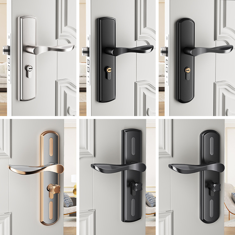 Puerta universal puerta de madera cerradura agujero-libre ajustable puerta manija dormitorio interior puerta cerradura hogar