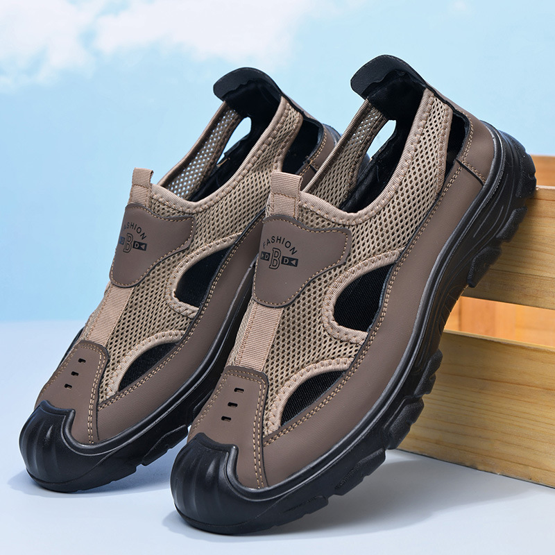 Men's Sandals Summer Breathable Mesh Shoes Hollow Croc Shoes Outdoor Leisure Wading Shoes Baotou Beach Shoes Wholesale Men's Sandals Summer Breathable Mesh Shoes Hollow Croc Shoes Outdoor Leisure Wading Shoes Baotou Beach Shoes Wholesale