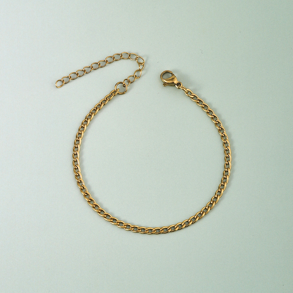 20g Weight 18K Gold Plated Plating Material Chain Bracelet Classification 304 Stainless Steel Chain Material cable chain, snake chain Chain Type 1 Piece Quantity Holiday, Daily Occasion 304 Stainless Steel Material Geometric Pattern Women's Gender Simple Style, Classic Style Style Plating Craft 18K Gold Plated Geometric 304 Stainless Steel Simple Style Classic Style Plating 304 Stainless Steel Chain Bracelet 21