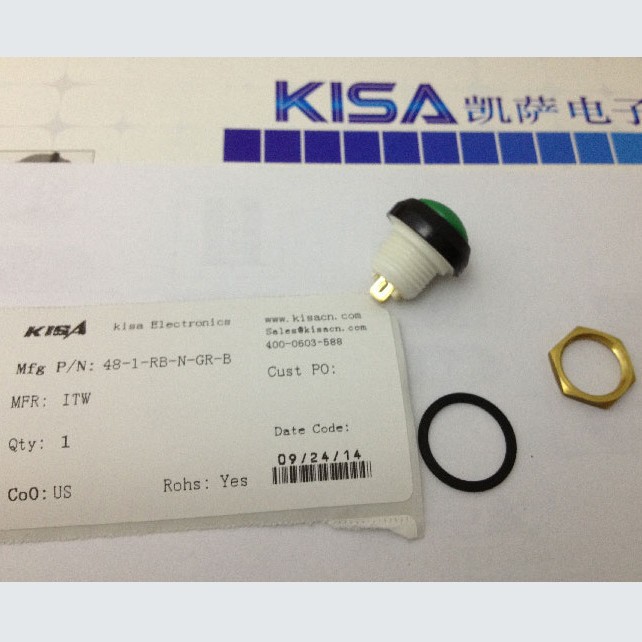 全新原装进口品牌按钮开关 ITW 48-3-RB-N-BK-B 按钮开关