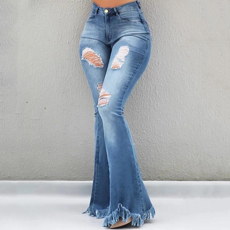 Fashion High Waist Flare Jeans Female Wo...