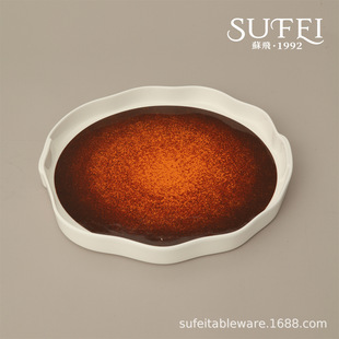 Su Fei Kiln Change High White Ceramics into the Store Gift Big Brand Tableware Advanced Sense Grotesque Plate Bowl Cup Spoon Club