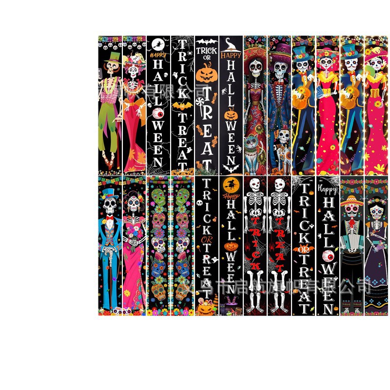 Transfronterizo nuevo Amazon Halloween pareja cortina de la fiesta de Navidad atmósfera decoración decoración colgar bandera diseño de fábrica