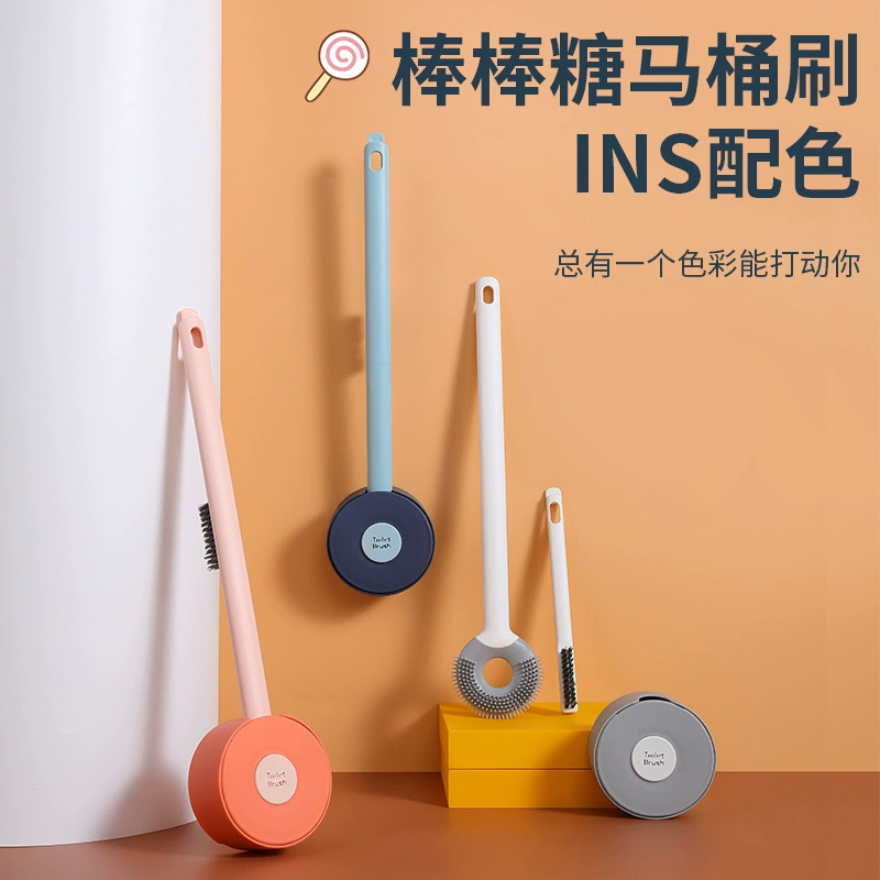 Щетка для унитаза Lollipop силиконовая щетка для унитаза без перфорации чистка унитаза настенная полная очистка 2 щетки