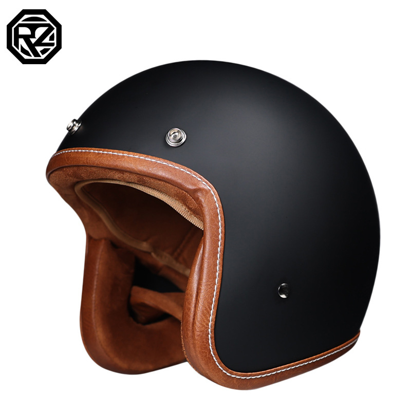 ORZ casco de motocicleta retro hombres y mujeres medio casco de motocicleta gorra 3/4 casco flash 300 3C certificación