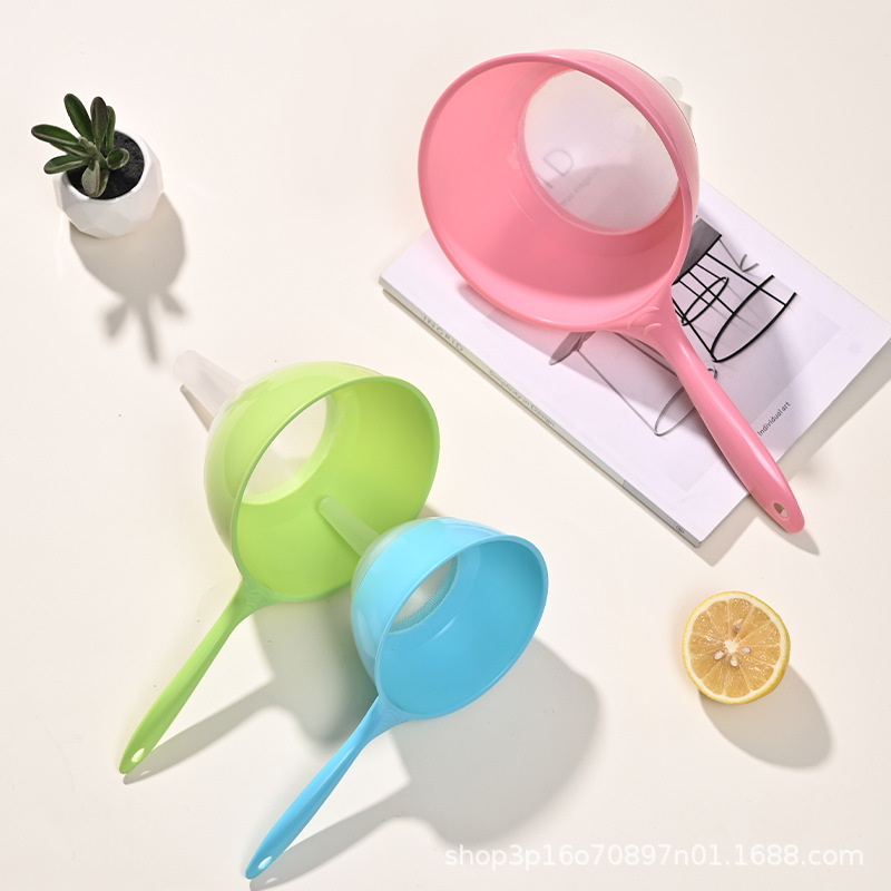 Kitchen Drain Plastic Net Detachable Filter Funnel Sieve Flour Sieve Rice Washing Funnel with Filter Net Drain Tool