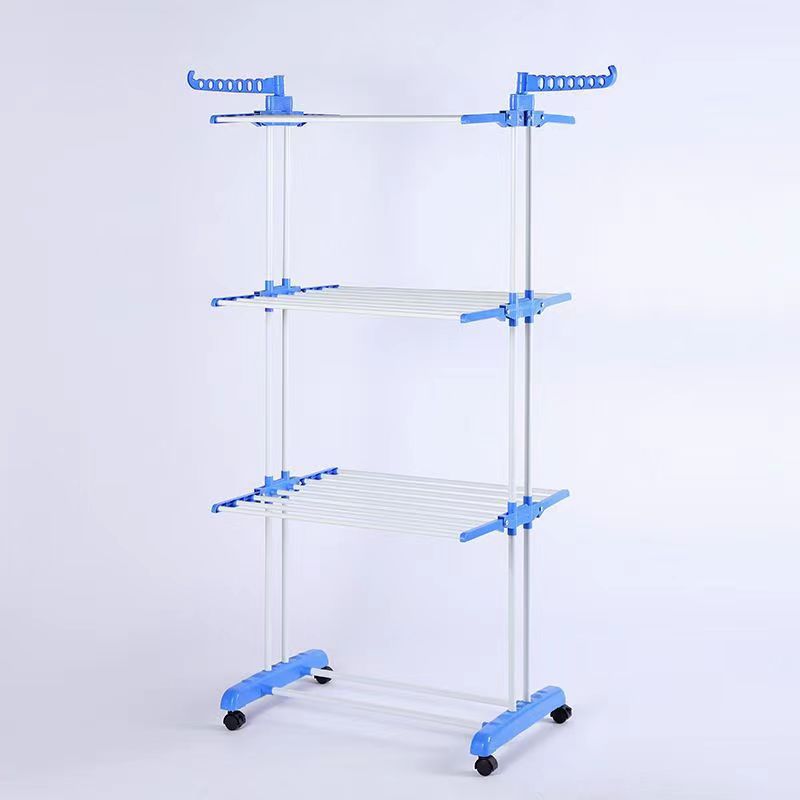 Rack de secado de ropa 4 capas toallas plegables ahorro de espacio Rack de secado de ropa con ruedas Rack de secado