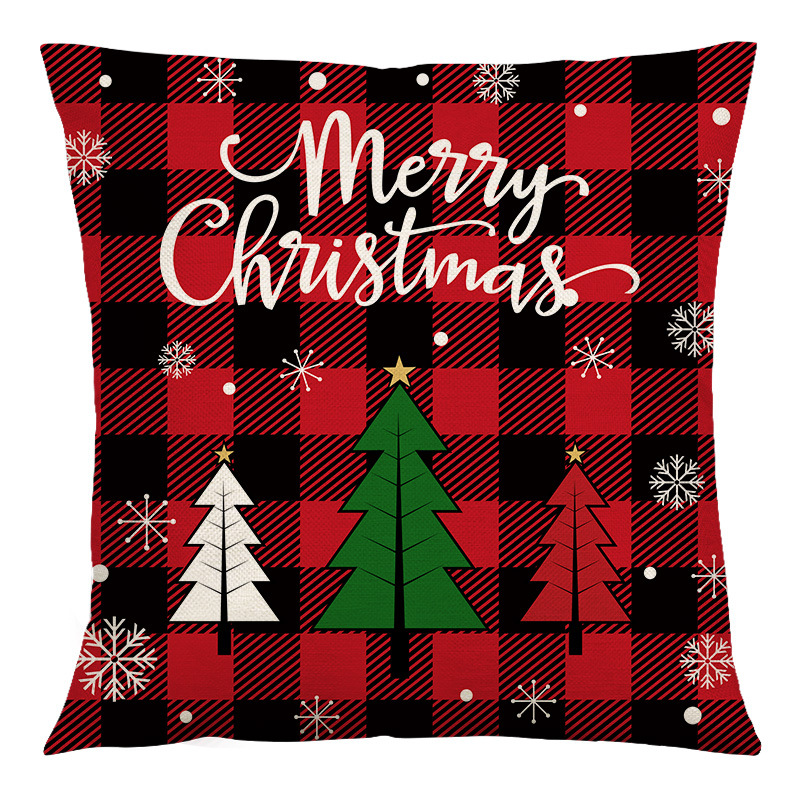 Cute Christmas Tree Santa Claus Linen Pillow Cases display picture 1