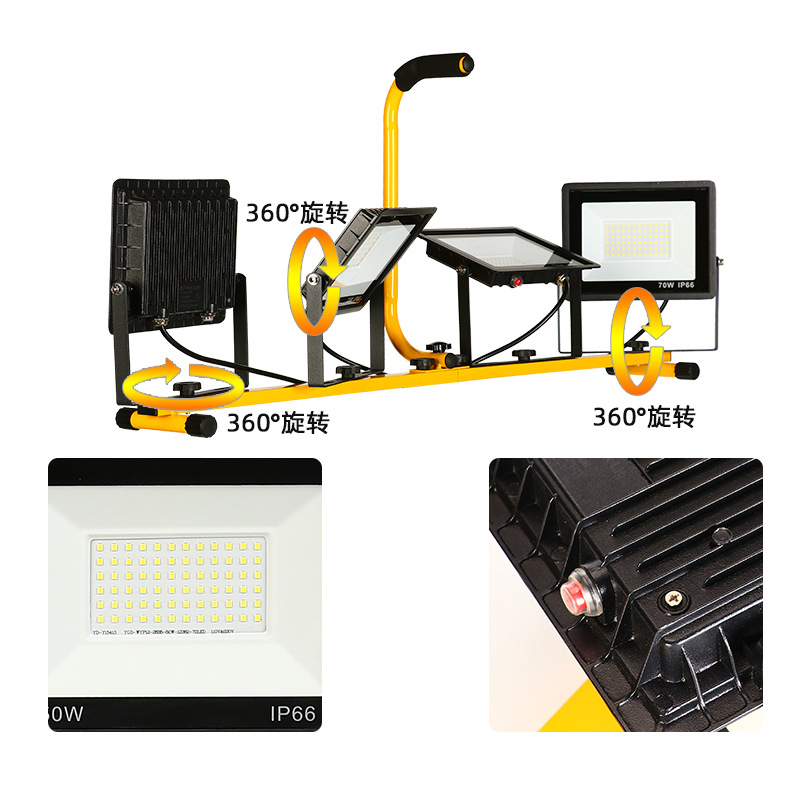 Fábrica directa de suministro de luz LED al aire libre 1.6m 2m soporte de hierro telescópico móvil de reparación de emergencia clip de soporte trípode
