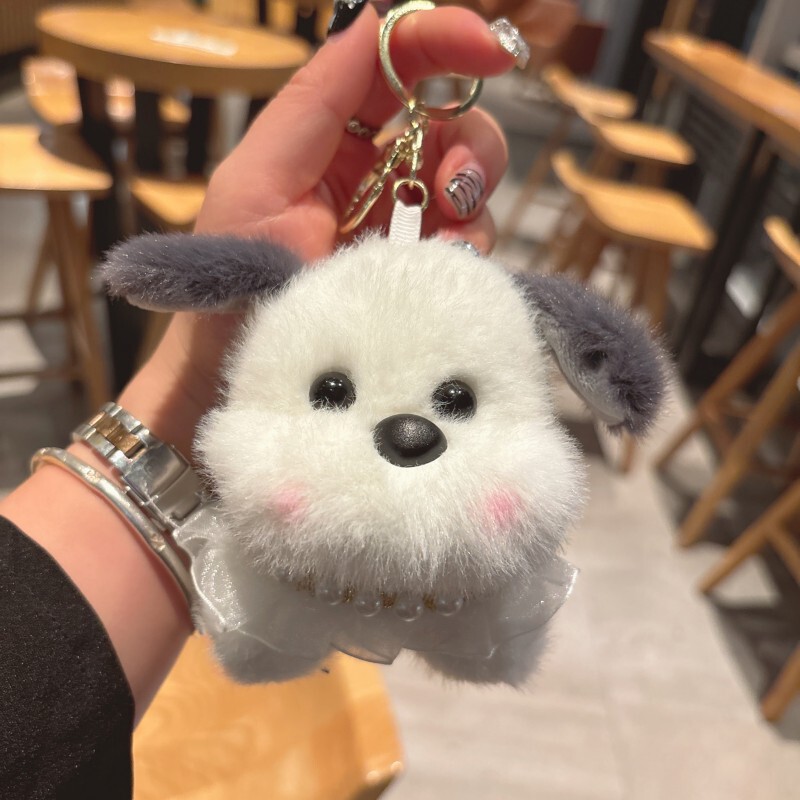 创意萌宠毛绒公仔钥匙扣熊猫小兔玩偶公仔娃娃机礼品情侣包包挂件|undefined