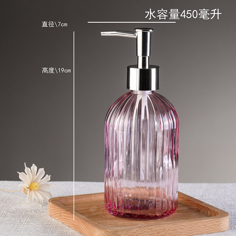 Spot al por mayor botella de desinfectante de manos botella de gel de ducha de vidrio tipo prensa desinfectante de manos botella de loción botella de champú