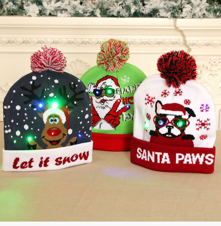 New Luminous Knitted Christmas Hat Wholesale Nihaojewelry display picture 13