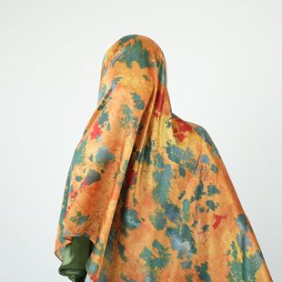 Cross-border Foreign Trade New Satin Satin Imitation Silk Satin Silky Chiffon Tie-dyed Ethnic Headscarf