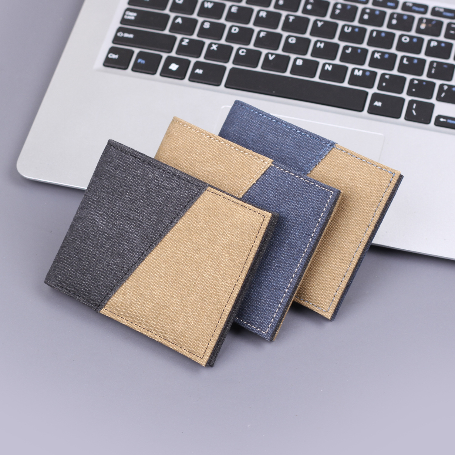 Canvas cartera corta cartera de denim para hombres cartera de tela suave nuevo producto cartera de cuero para hombres cartera de tarjetas en un hombre 9 tarjetas